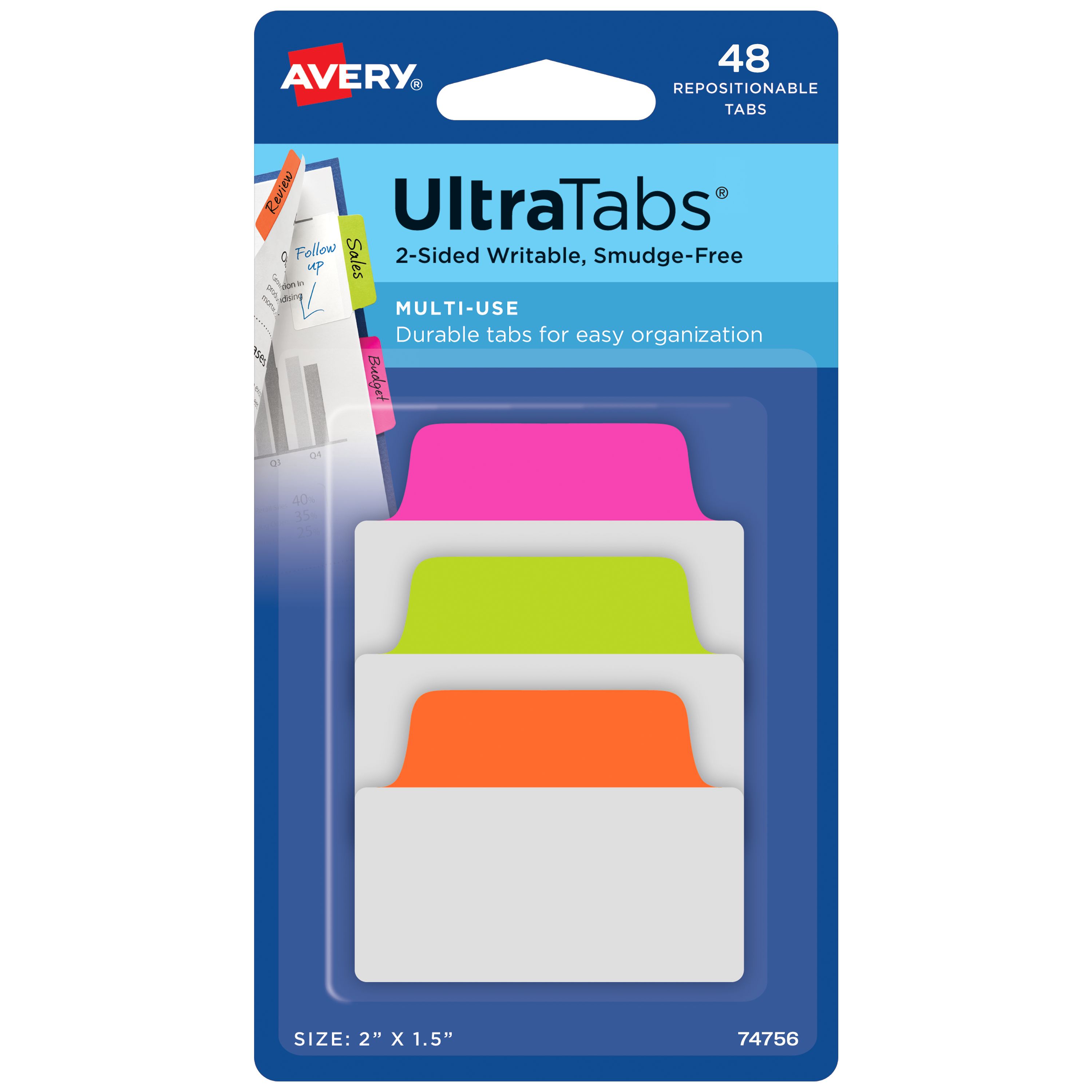 Ultra Tabs®, Neon, 48 Multiuse Tabs, 2